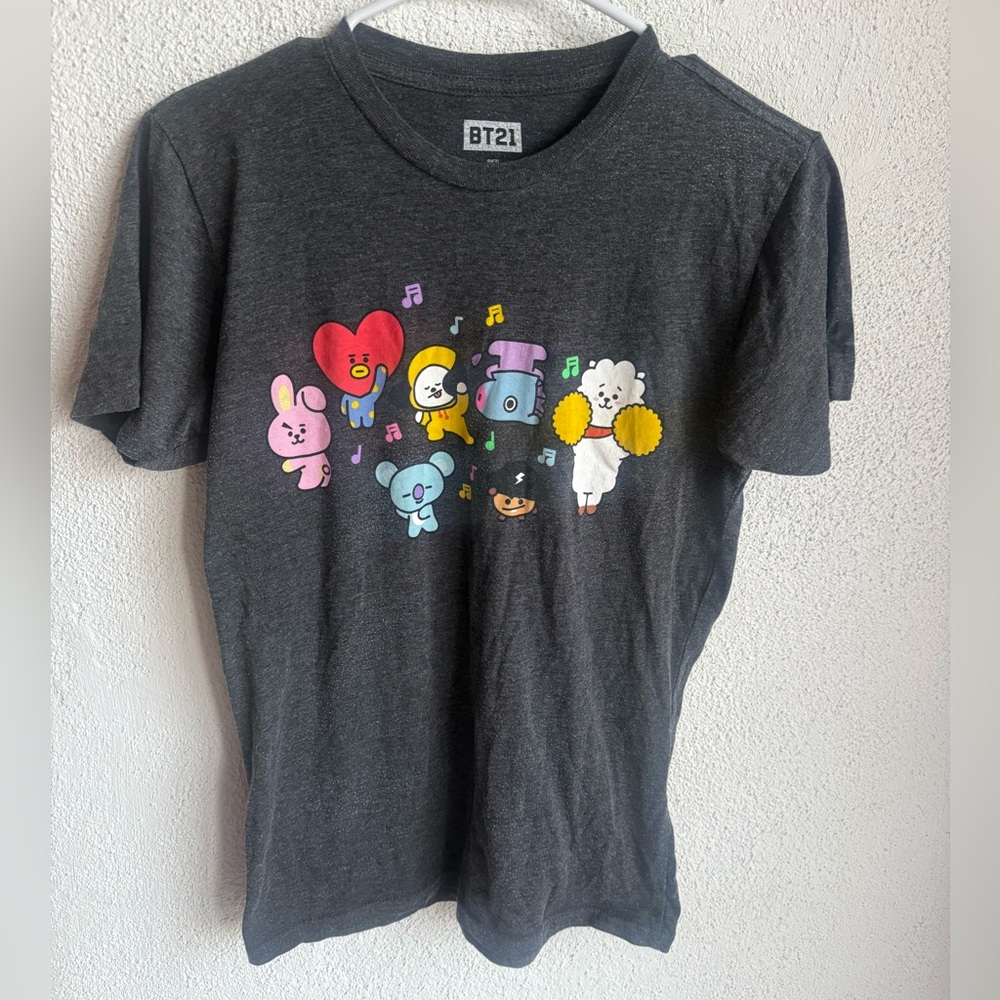 BT21 kpop grey cotton tshirt so cute and soft! size small :3 kawaii